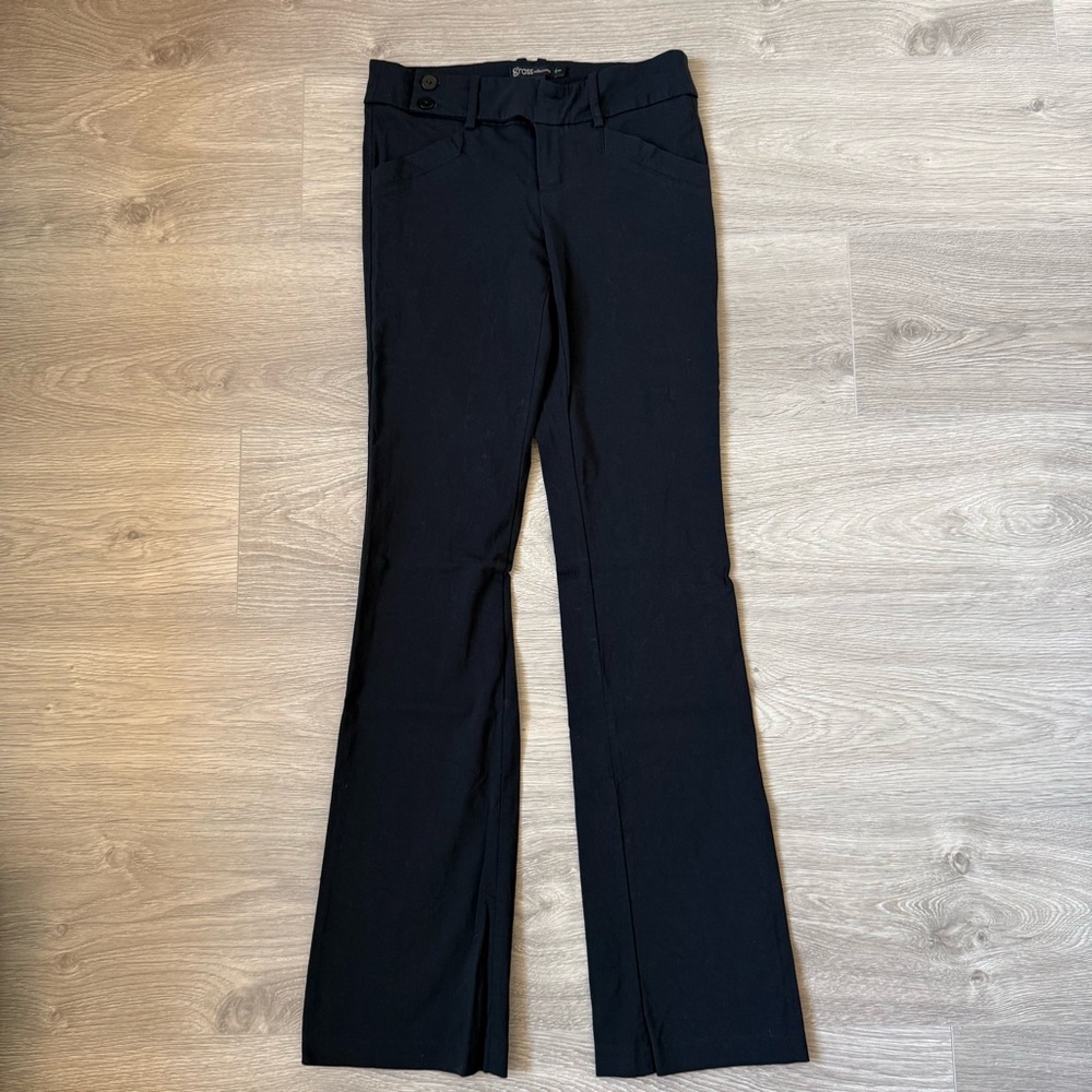 Junior’s Black Flare Slacks Trousers Pants